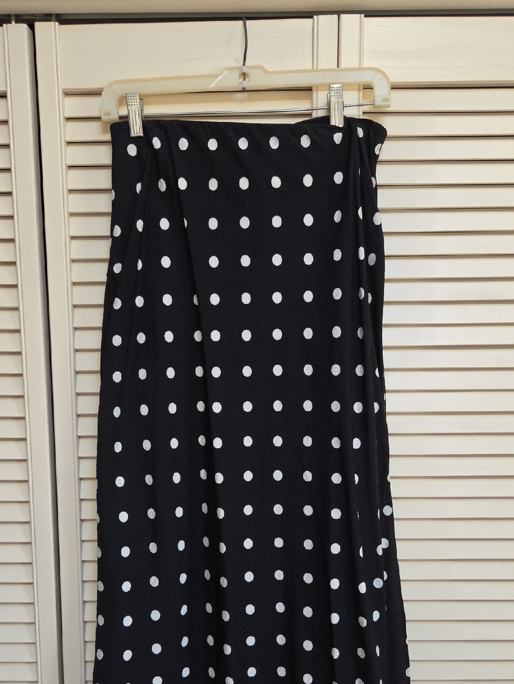 Madewell Black Maxi Skirt with White Polka Dots